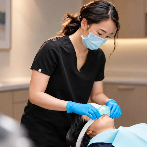 Naomi providing professional dental hygiene care to a patient