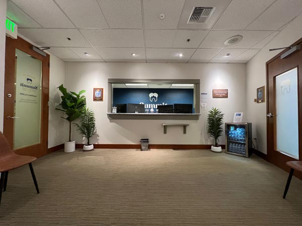 Front desk in lobby of Summit Dental Care office